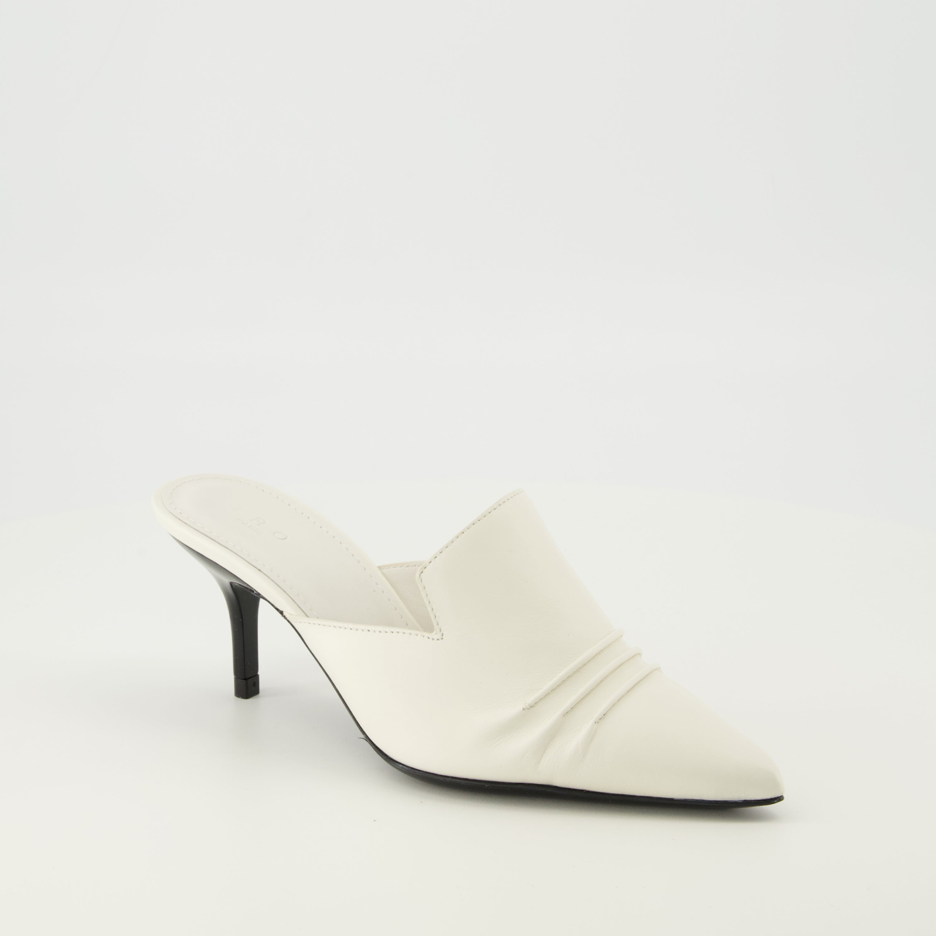 Plissée Heeled Mules