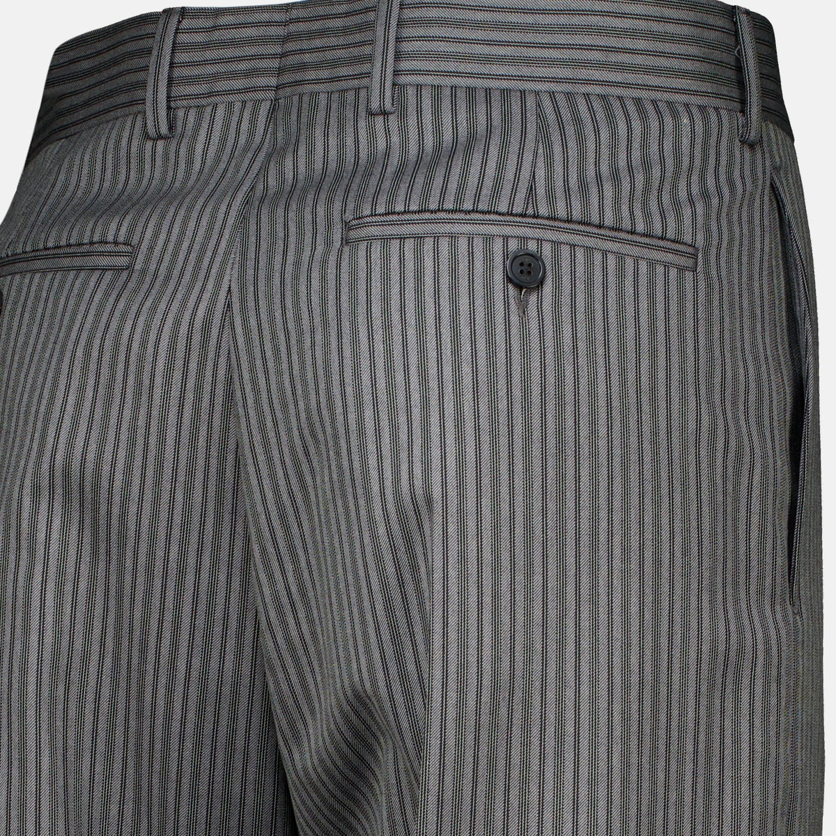 Grau gestreifte, taillierte Hose