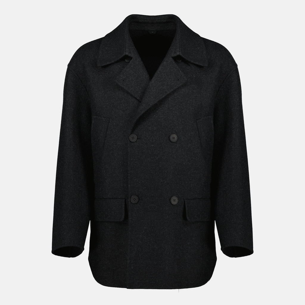 grey wool coat, Fendi coat, Autumn Winter 2025, designer outerwear, men's fashion