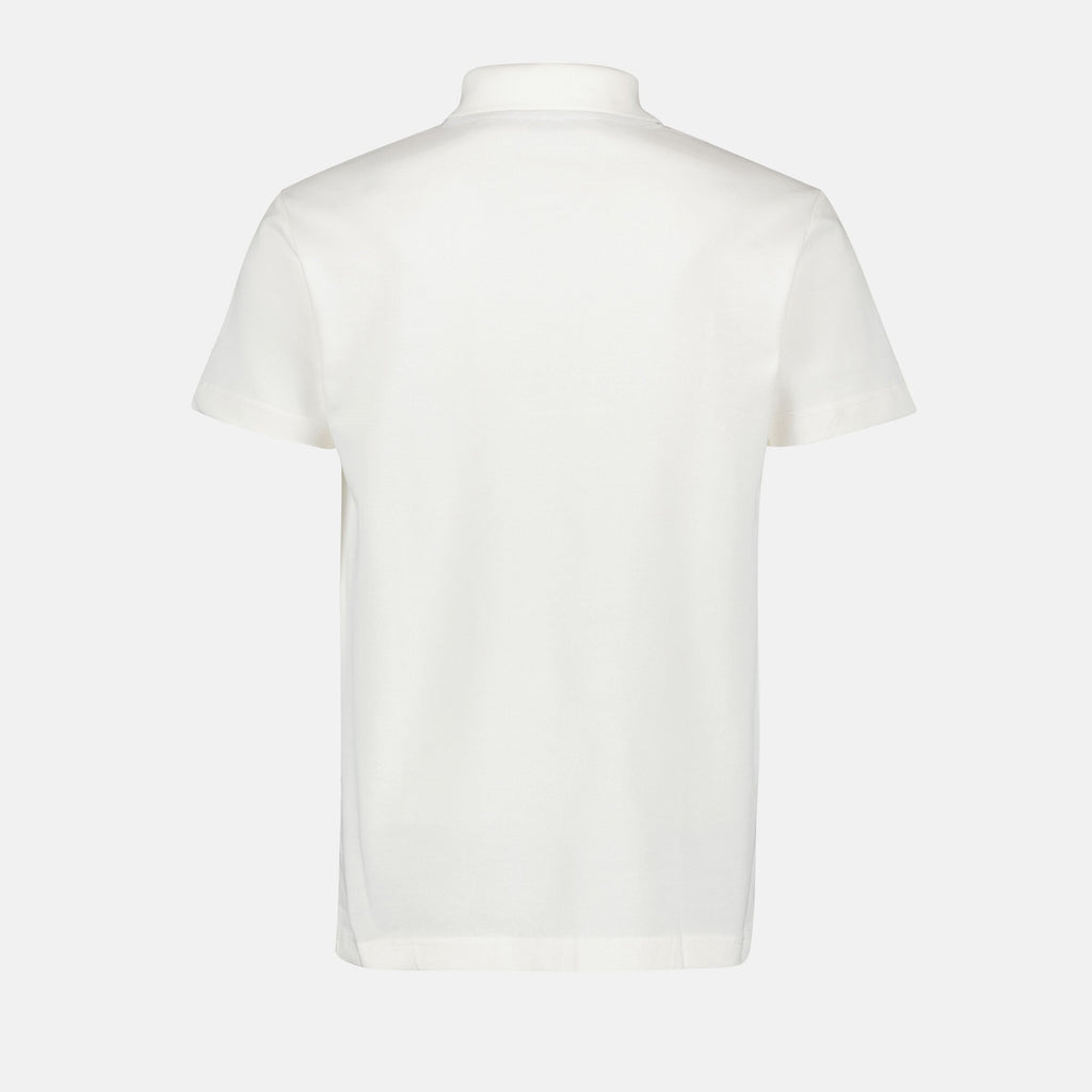 White Polo Shirt with Rider Embroidery