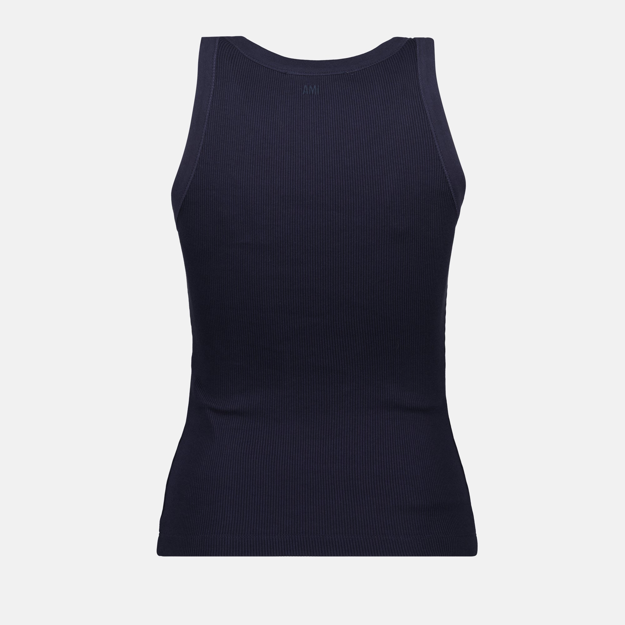 navy tank top, ribbed top, cotton tank, heart logo, casual wear