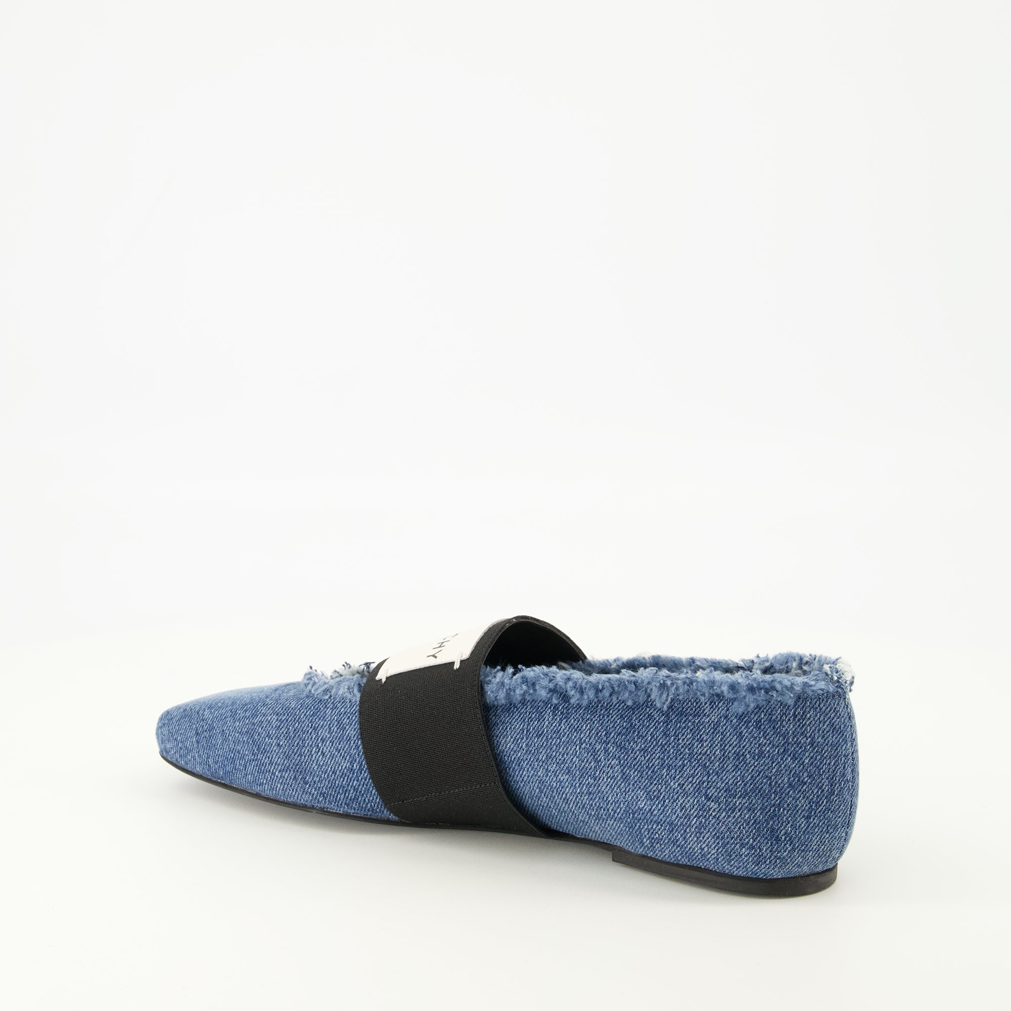 Sliced Square Denim Blue Ballerinas