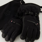 ski gloves, leather gloves, Moncler Grenoble, winter accessories, black gloves