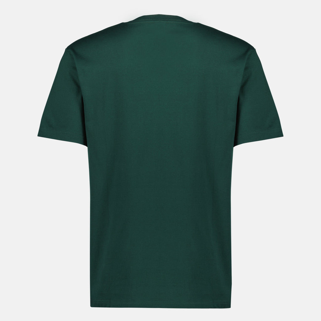 T-shirt brodé en coton vert