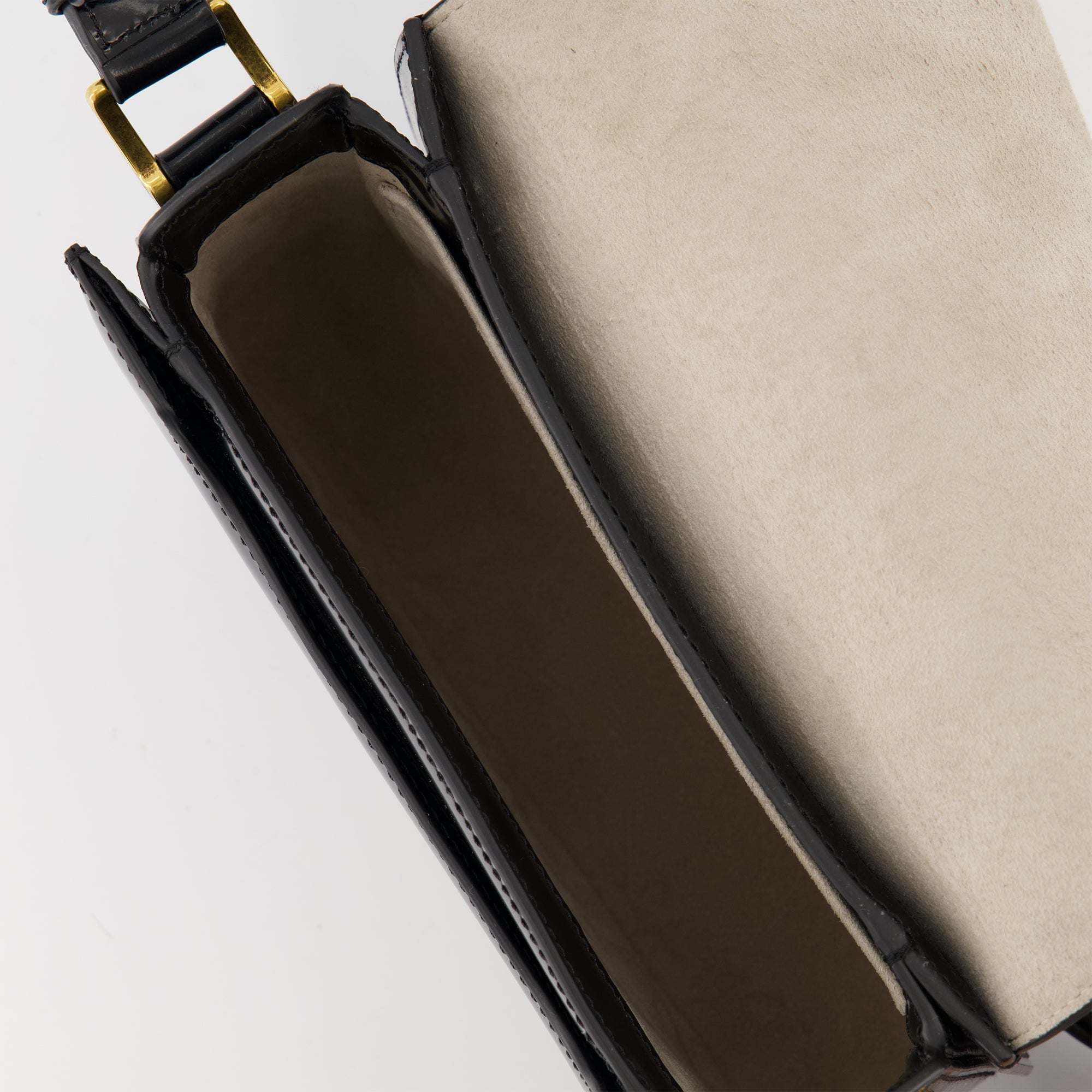 Ami Paris bag, black leather bag, unisex accessory, adjustable shoulder strap, calf leather handbag