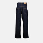 Imagem de jeans de ganga azul escuro da Moschino para mulheres - Temporada Primavera-Verão 2025 - Vista Traseira