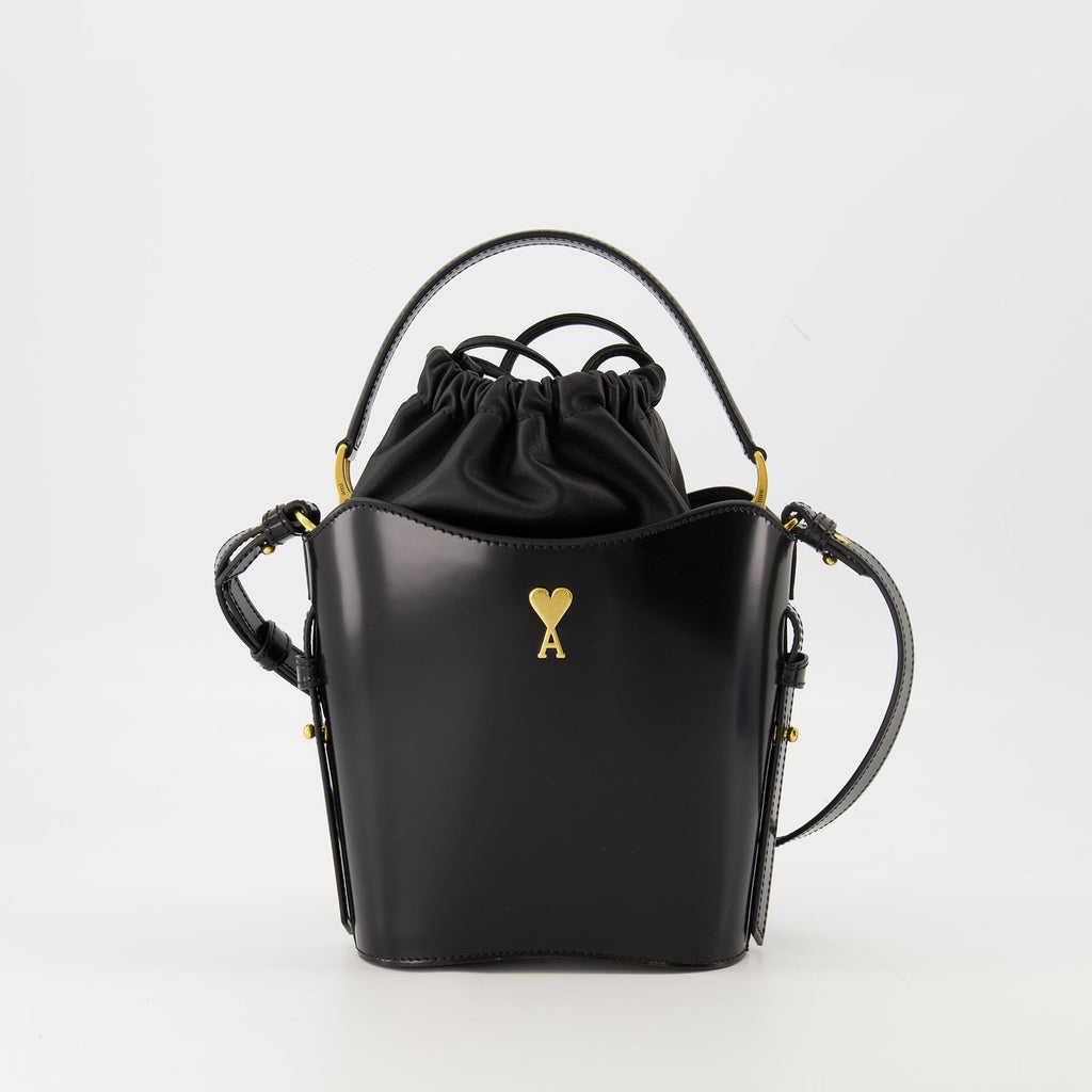 Ami Paris bag, bucket bag, calf leather accessory, autumn winter collection, unisex handbag