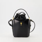 Ami Paris bag, bucket bag, calf leather accessory, autumn winter collection, unisex handbag