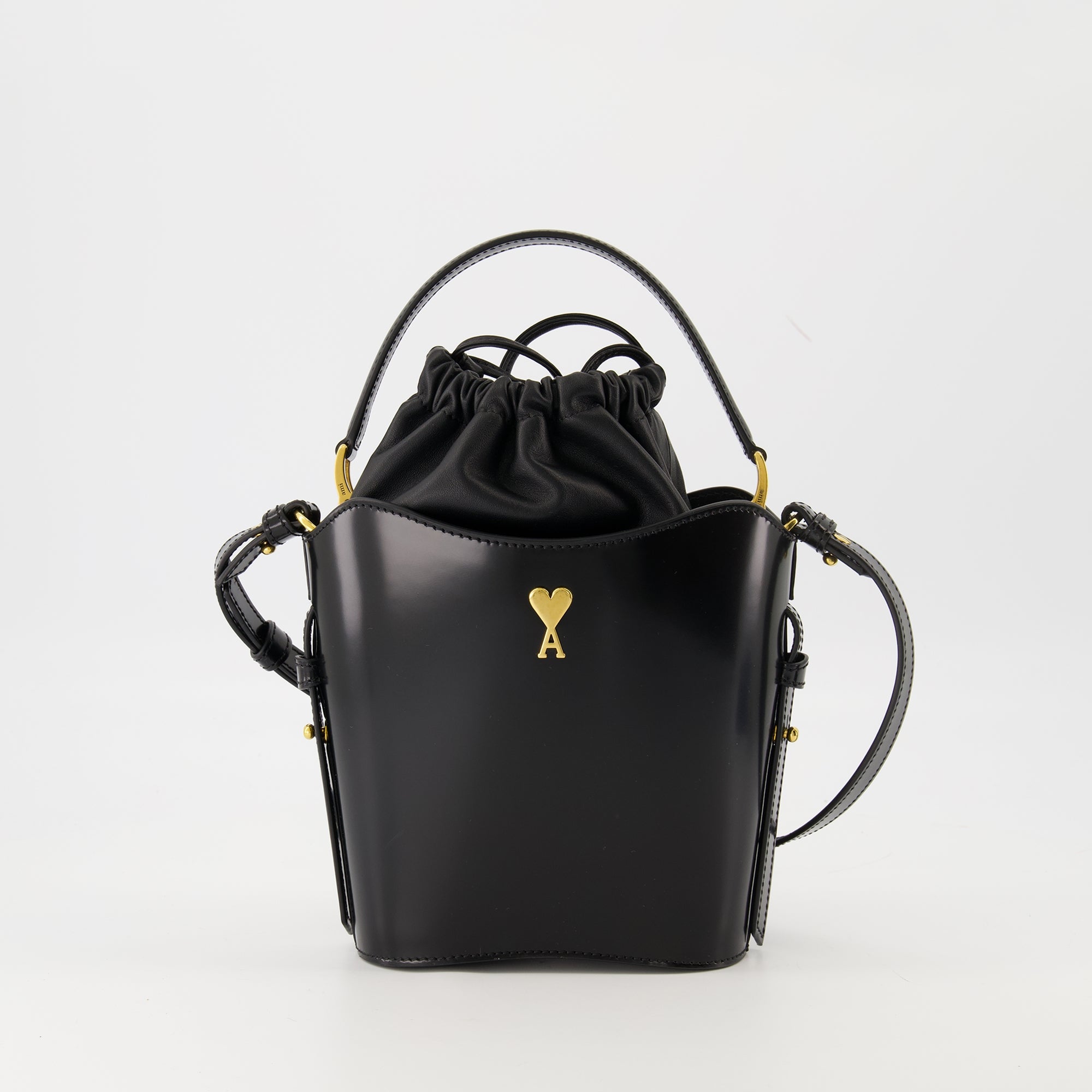 Ami Paris bag, bucket bag, calf leather accessory, autumn winter collection, unisex handbag