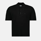 black polo shirt, ribbed knit polo, men's fashion, casual wear, Spring-Summer collection