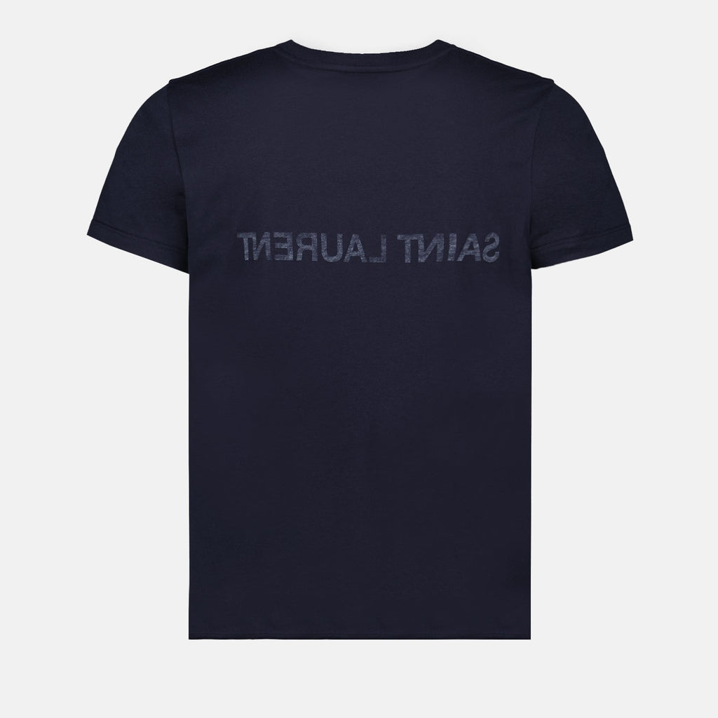Image du T-shirt logo inversé de Saint Laurent pour hommes - Saison Automne-Hiver 2024 - Détail 2