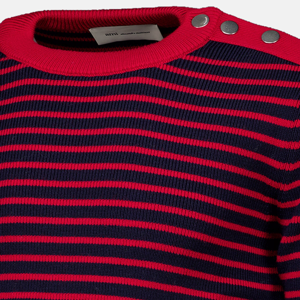 Red Wool Striped Knit Sweater