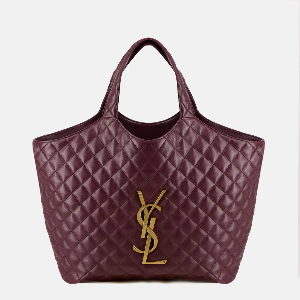 Image of Icare Bordeaux Cabas by Saint Laurent for Women - Season Autumn-Winter 2025 - Front View