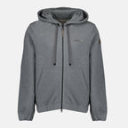 Image of Gray Zip Sweater by Moncler for Men - Season Autumn-Winter 2025 - Front View