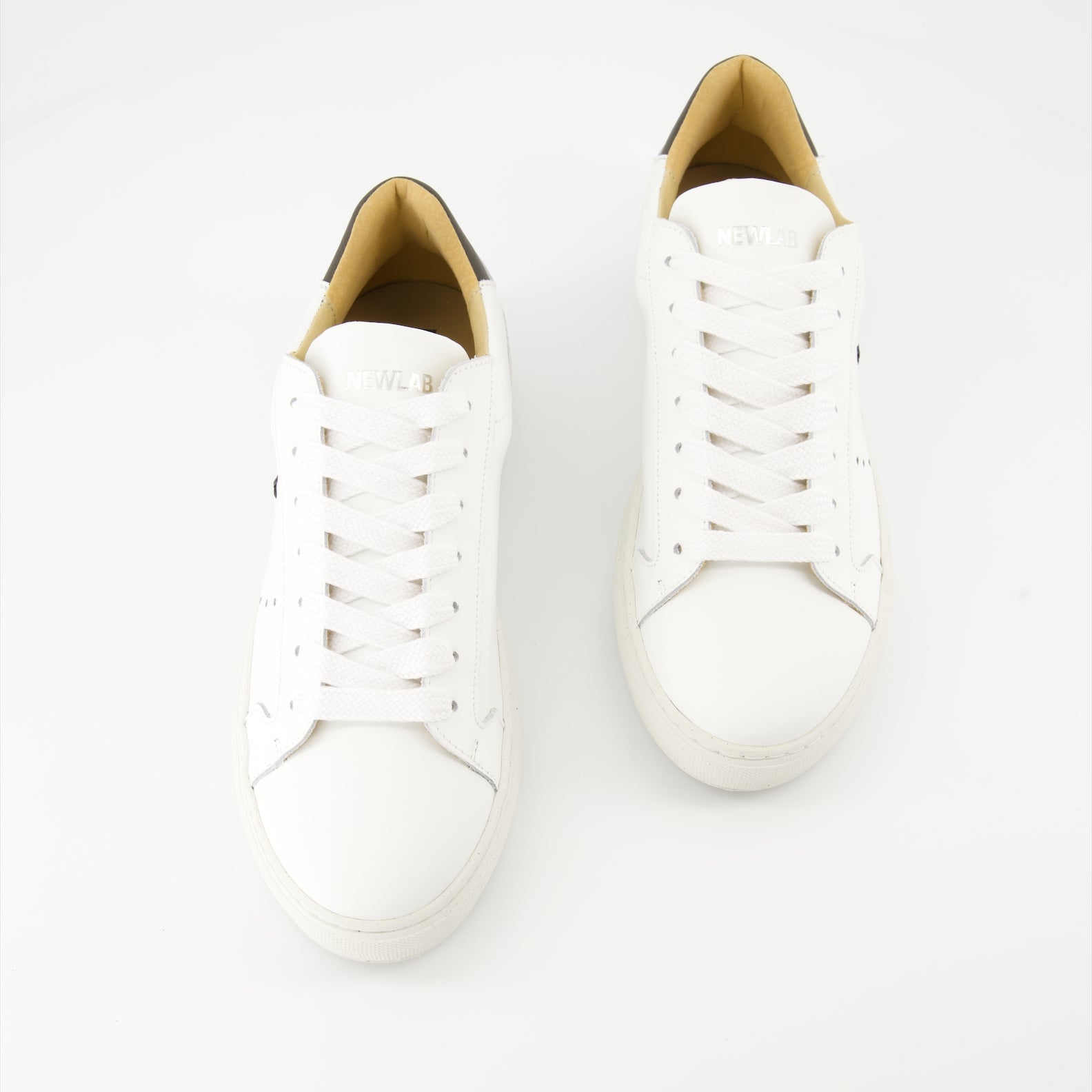 luxury sneakers, white-black leather sneakers, NL10 sneakers, New Lab collection, high-end footwear