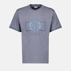 Dior Charm T-shirt, gray blue T-shirt, Autumn-Winter 2024, luxury cotton T-shirt, Dior apparel