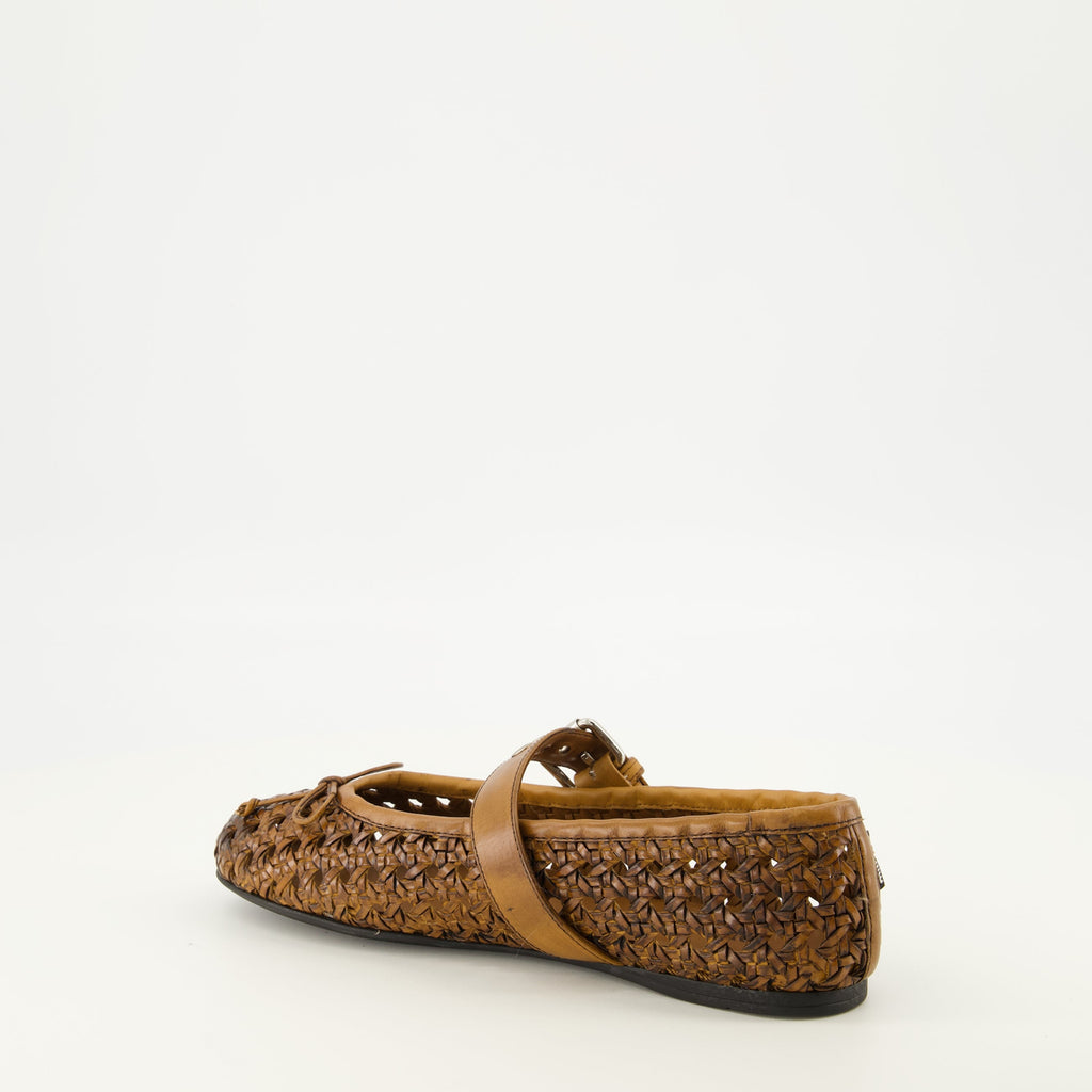 Cannage Leather Ballerinas