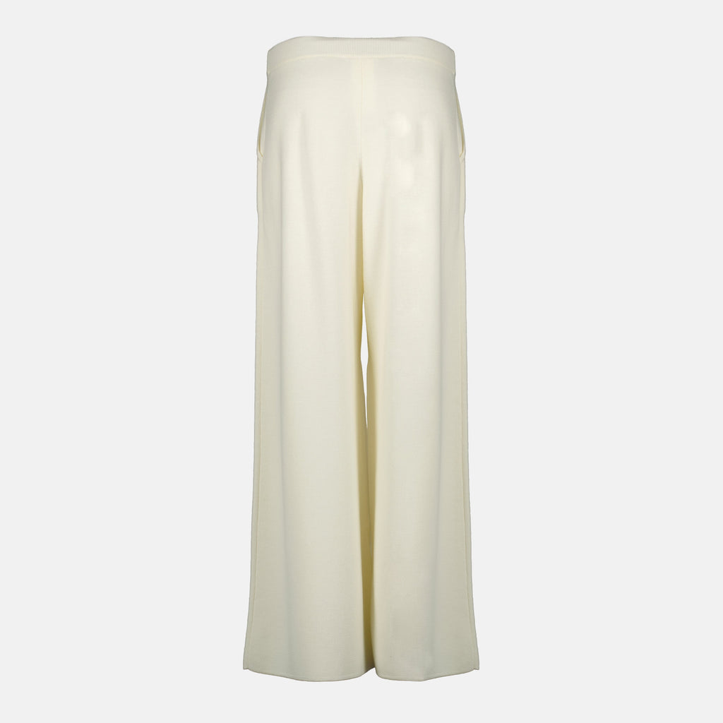 Imagem de Pantalon en Maille Blanc da Max Mara para Mulheres - Temporada Primavera-Verão 2026 - Vista Traseira