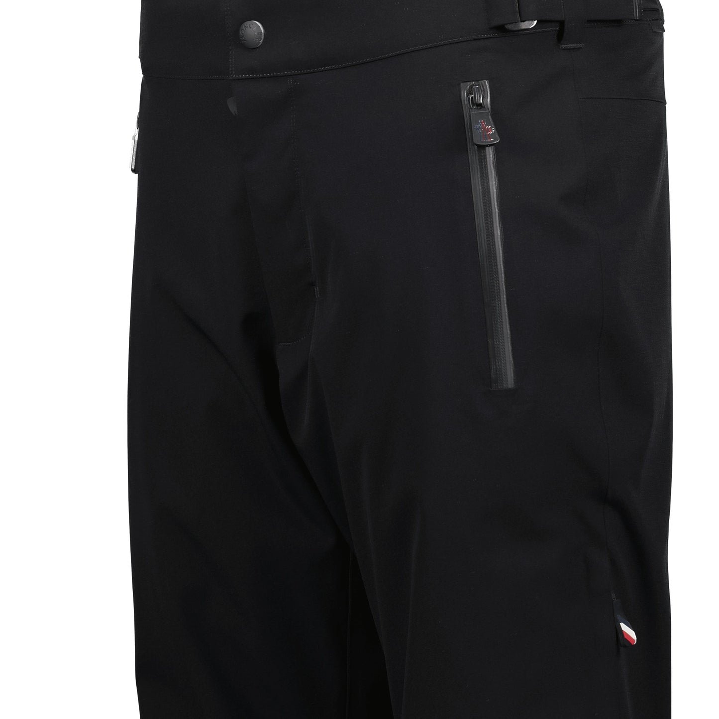 Moncler Grenoble ski pants, black ski pants, adjustable fit ski pants, tricolor ski pants, autumn winter 2024 ski wear