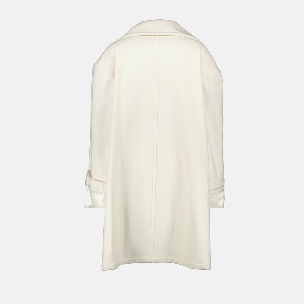 Image of White Wool Coat by Mm6 for Women - Season Autumn-Winter 2025 - Product detail view 1