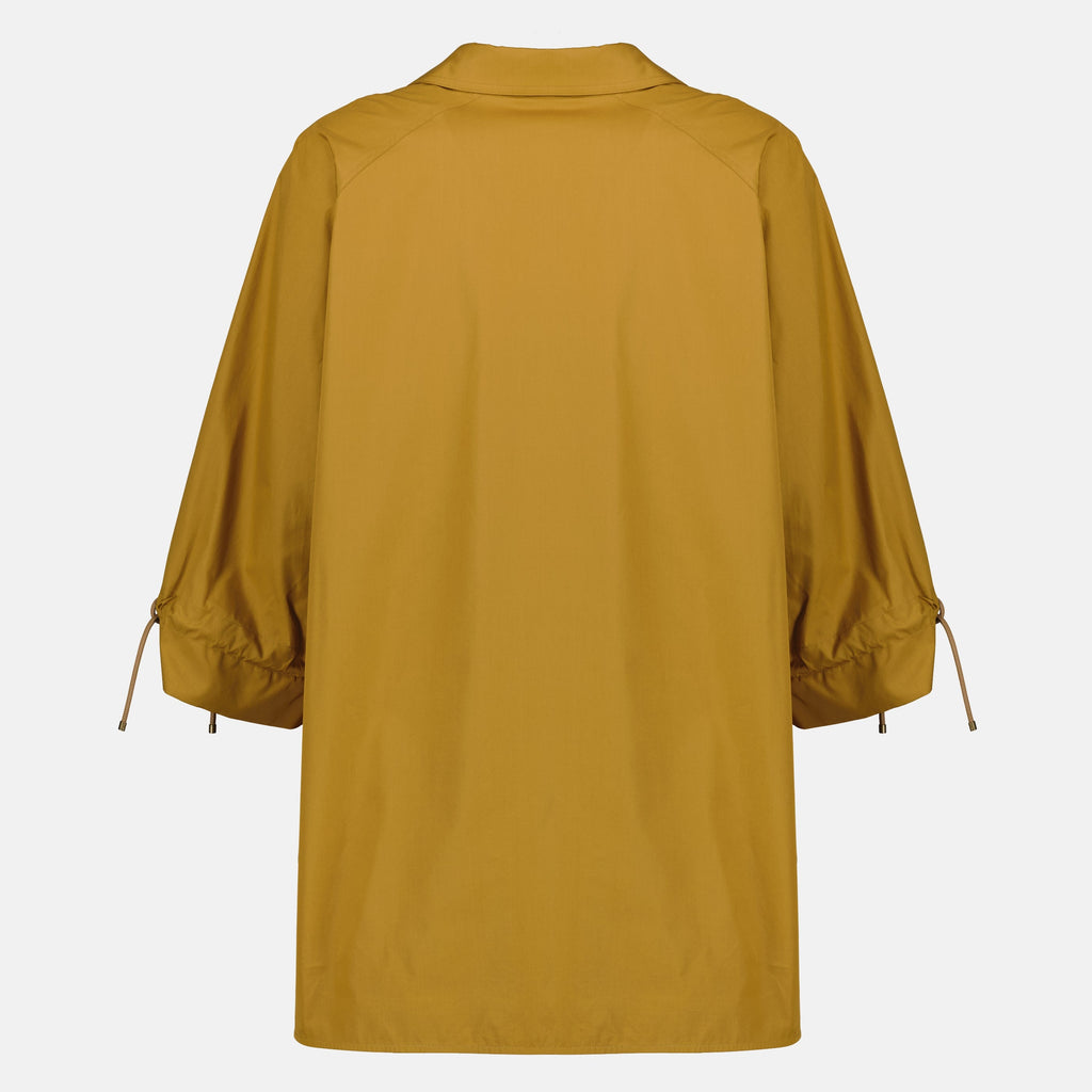 Blusa em popelina de algodão castanha