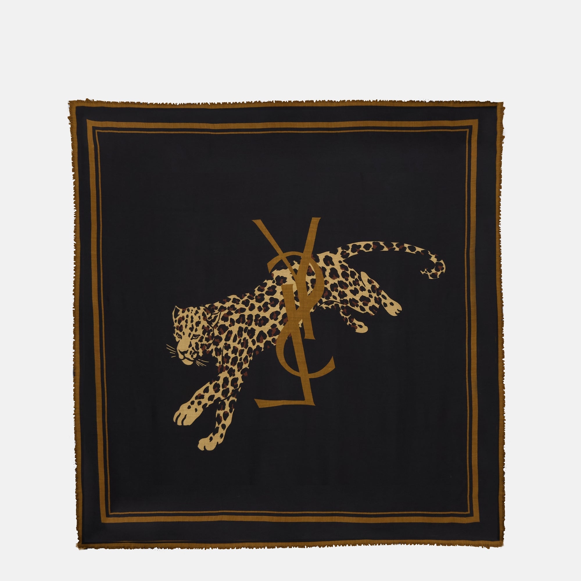 le carre leopard en laine saint laurent men 15546867581308