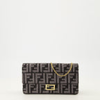 Image of Chain Denim Baguette Wallet by Fendi for Women - Season Autumn-Winter 2025 - Front View