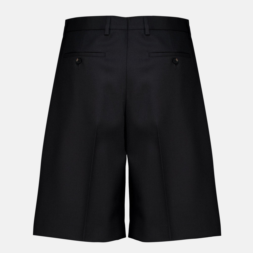 Schwarze Shorts aus Wollstoff mit Schneiderverarbeitung