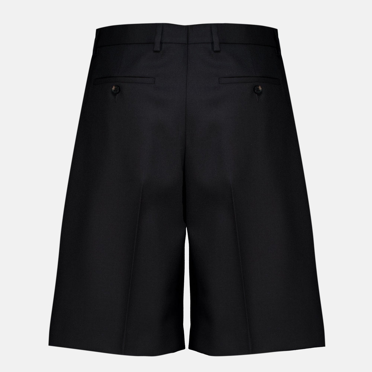 Schwarze Shorts aus Wollstoff mit Schneiderverarbeitung