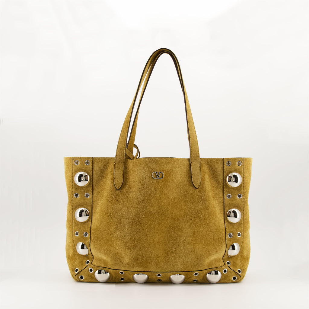 Nellcôte tote bag, Valentino Garavani, suede handbag, VLogo Signature, luxury accessories