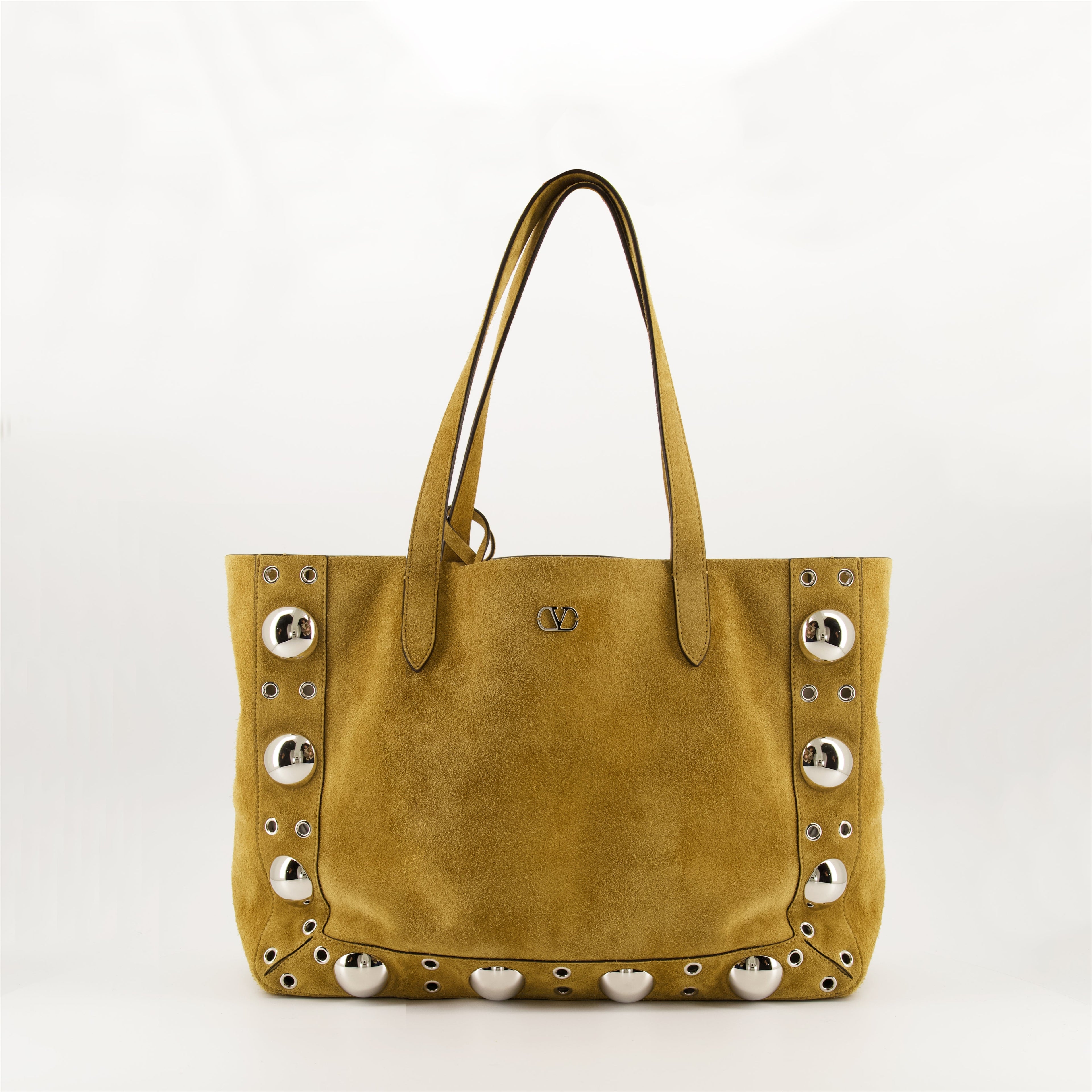 Nellcôte tote bag, Valentino Garavani, suede handbag, VLogo Signature, luxury accessories
