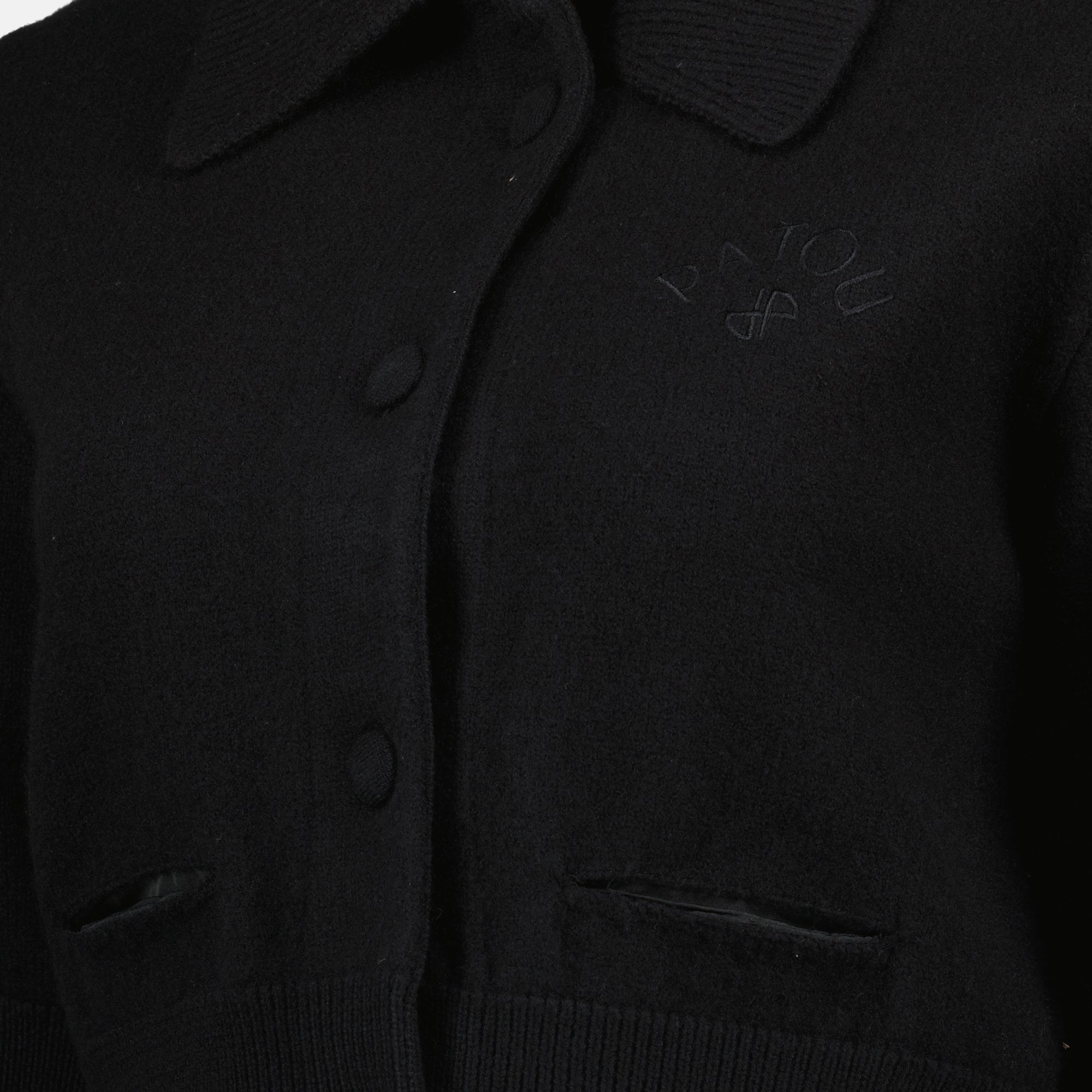 black cardigan, Patou wool cardigan, women's fashion, luxury knitwear, autumn-winter collection