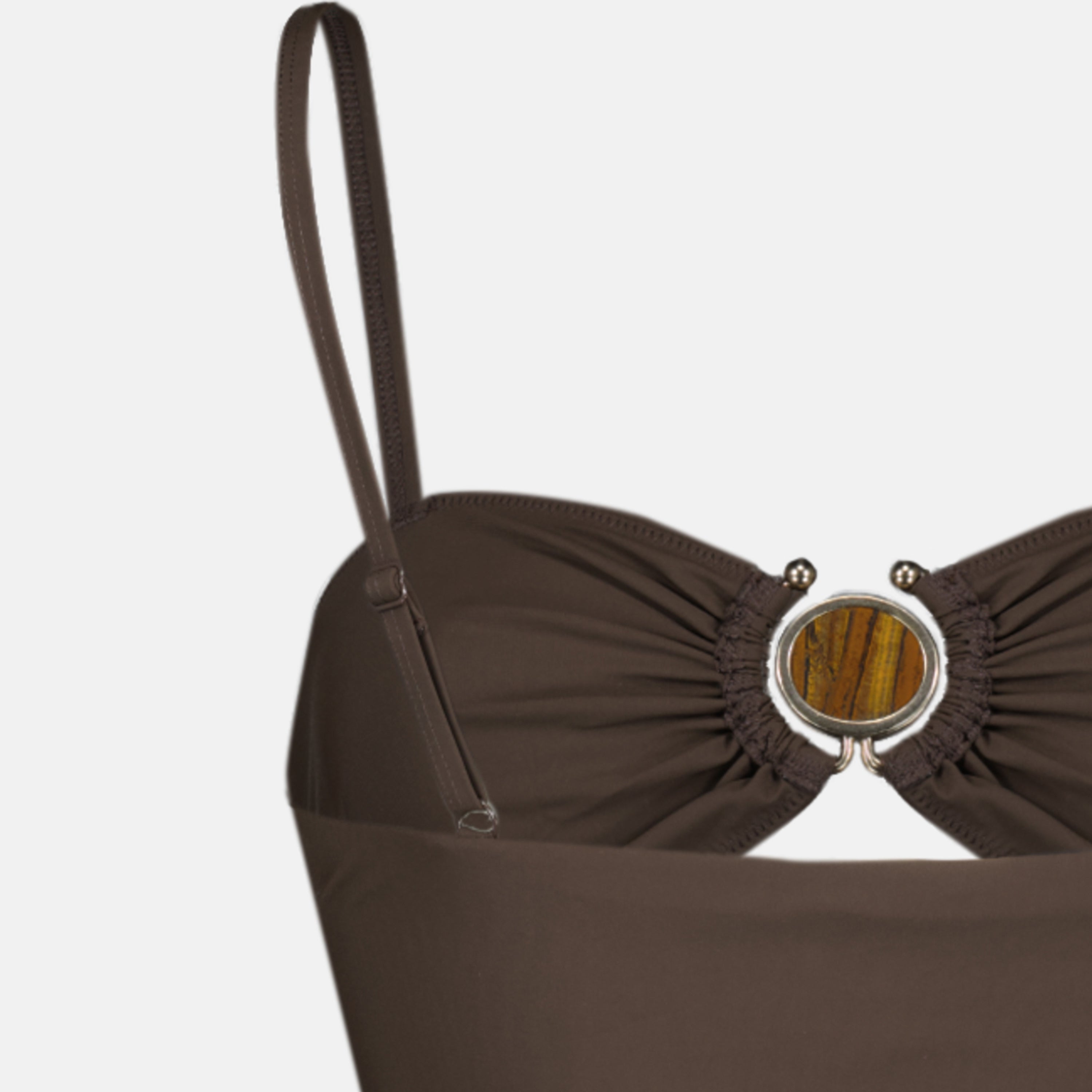 Image of Short Brown Beach Dress by Christopher Esber for Women - Season Spring-Summer 2026 - Detail View 2