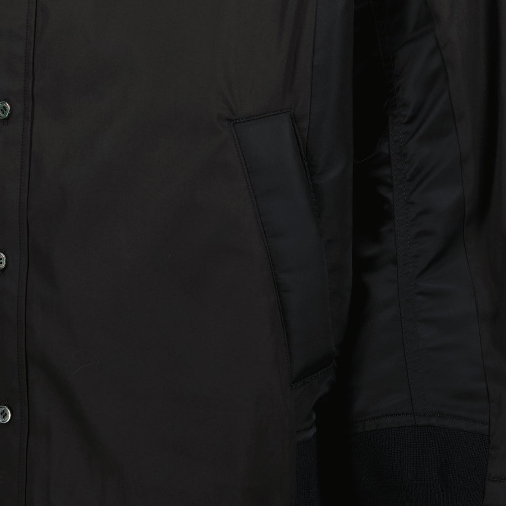 black shirt, Sacai, poplin shirt, men's shirt, oversized shirt