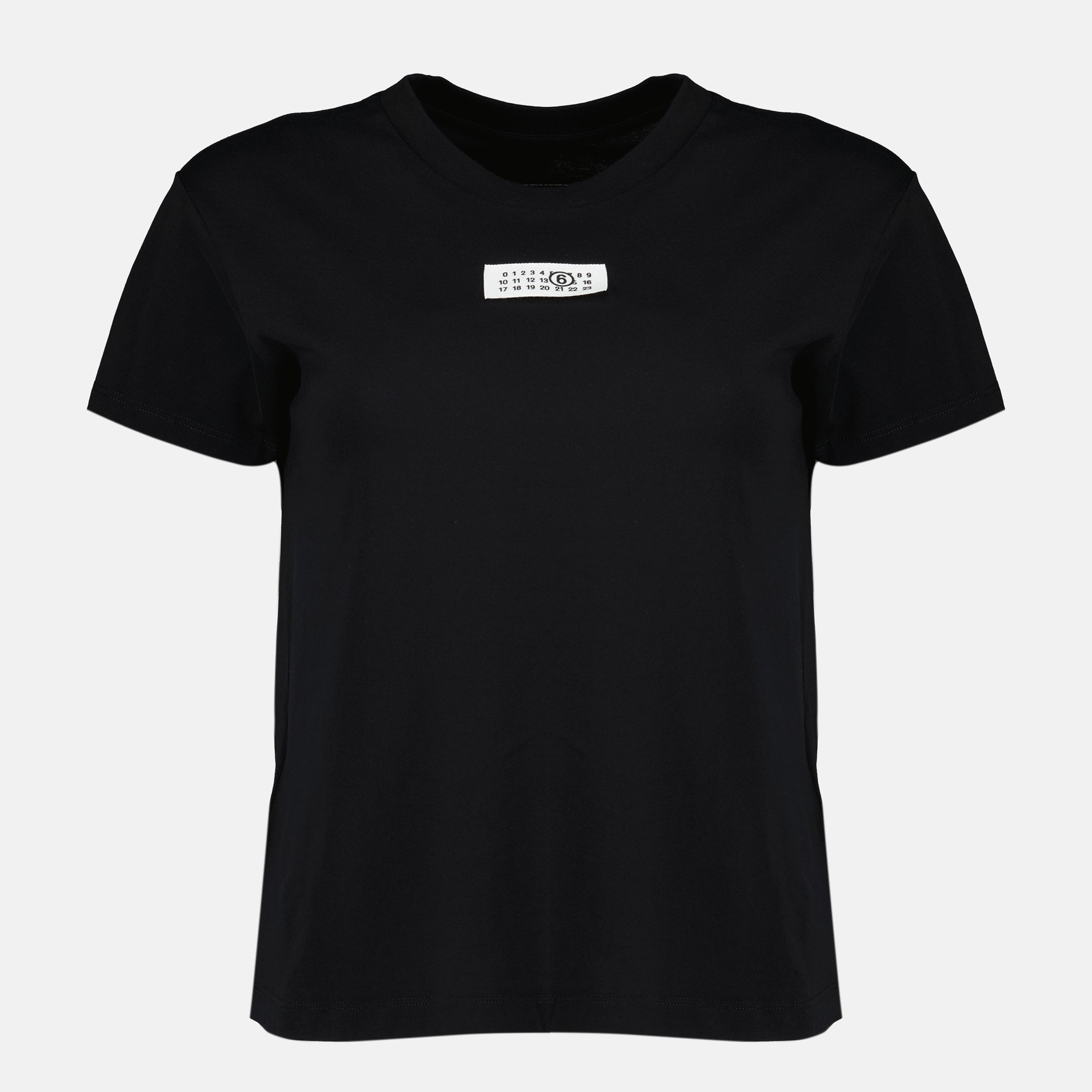 Image of Numeric Black T-Shirt by Mm6 for Women - Season Spring-Summer 2026 - Front View