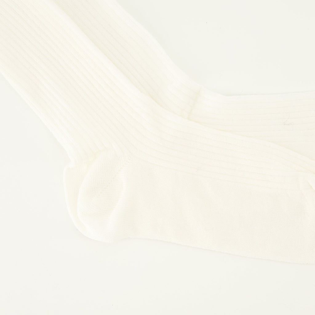 Chaussettes Blanches à Ribs Mi-Mollet
