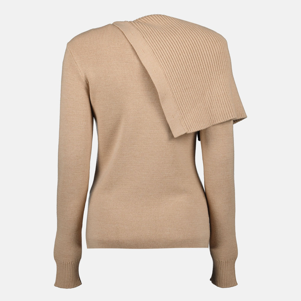 beige sweater, Rabanne, wool garment, Autumn-Winter 2025, women's fashion