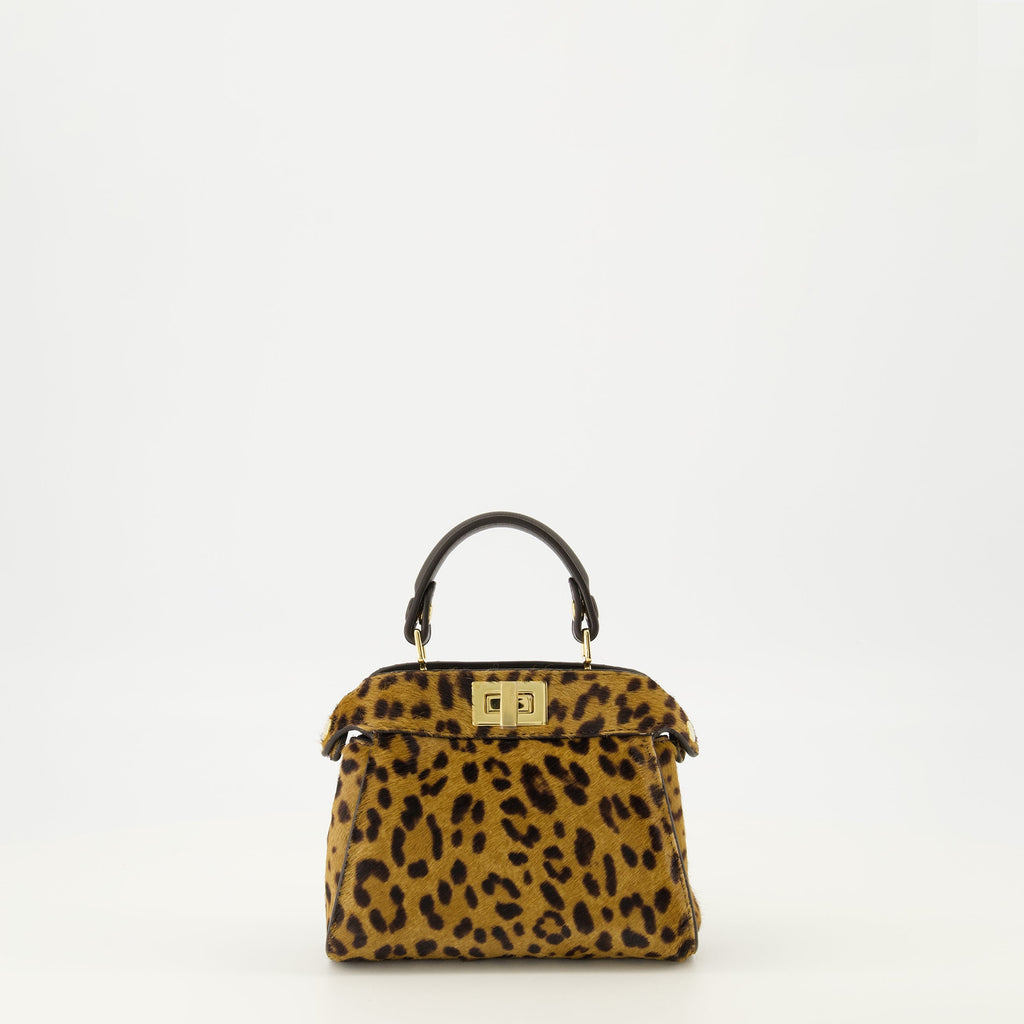 Fendi Peekabbo bag, leopard print handbag, calf leather bag, luxury accessories, fashion handbag