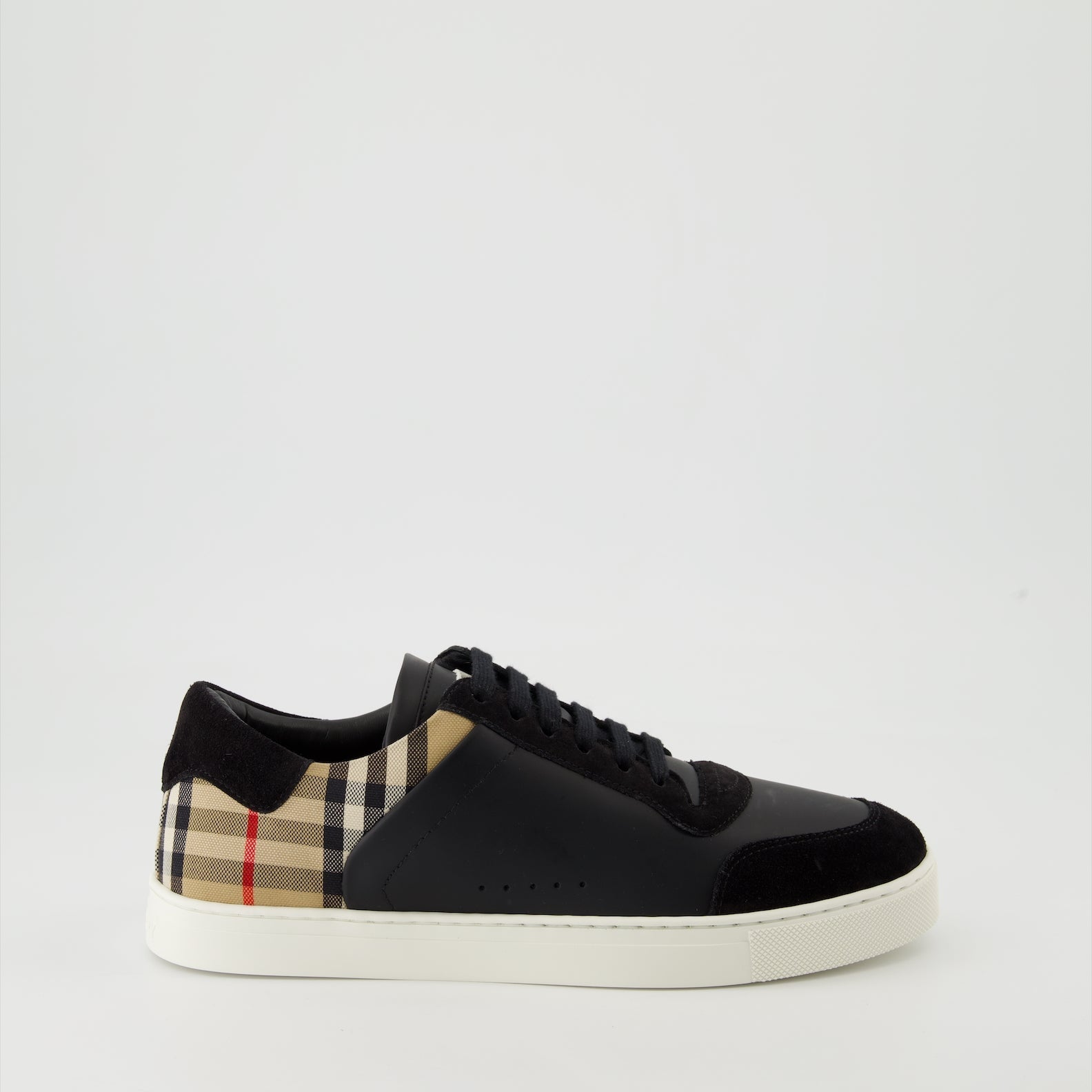 leather sneakers, suede sneakers, Burberry shoes, luxury footwear, black sneakers