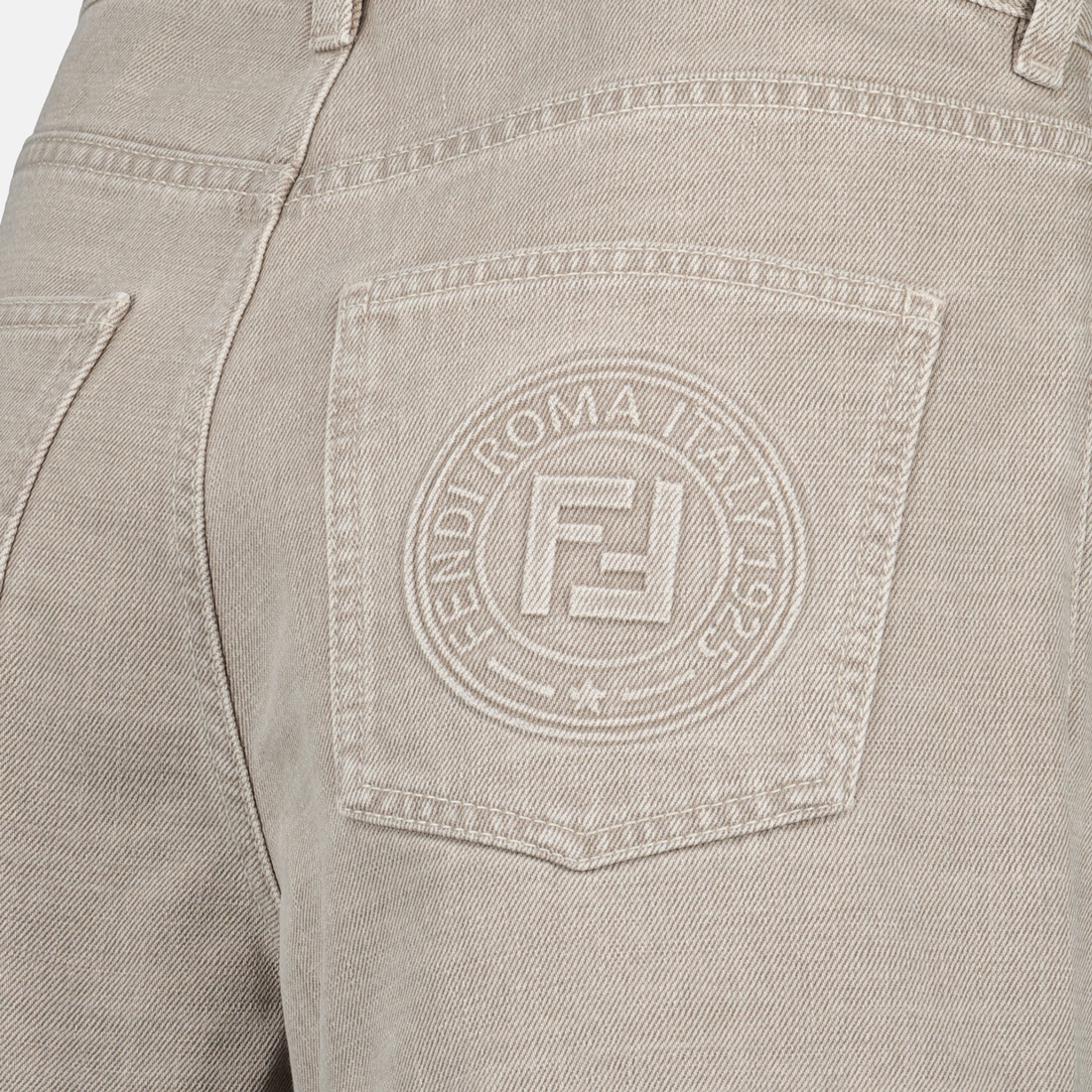 denim shorts, high-waisted shorts, Fendi Stamp, Spring Summer 2025, designer fashion