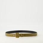 Image of Cassandre Kaki Belt by Saint Laurent for Women - Season Autumn-Winter 2025 - Front View