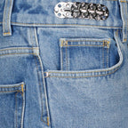 Immagine dei Jeans Flare in Denim di Rabanne per Donne - Stagione Autunno-Inverno 2024 - Dettaglio 5