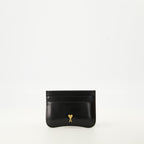 Image of Paris Black Cardholder by Ami PARIS for Unisex - Season Autumn-Winter 2025 - Front View
