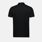 black cotton polo, Burberry polo shirt, men's classic polo, embroidered polo, summer fashion polo