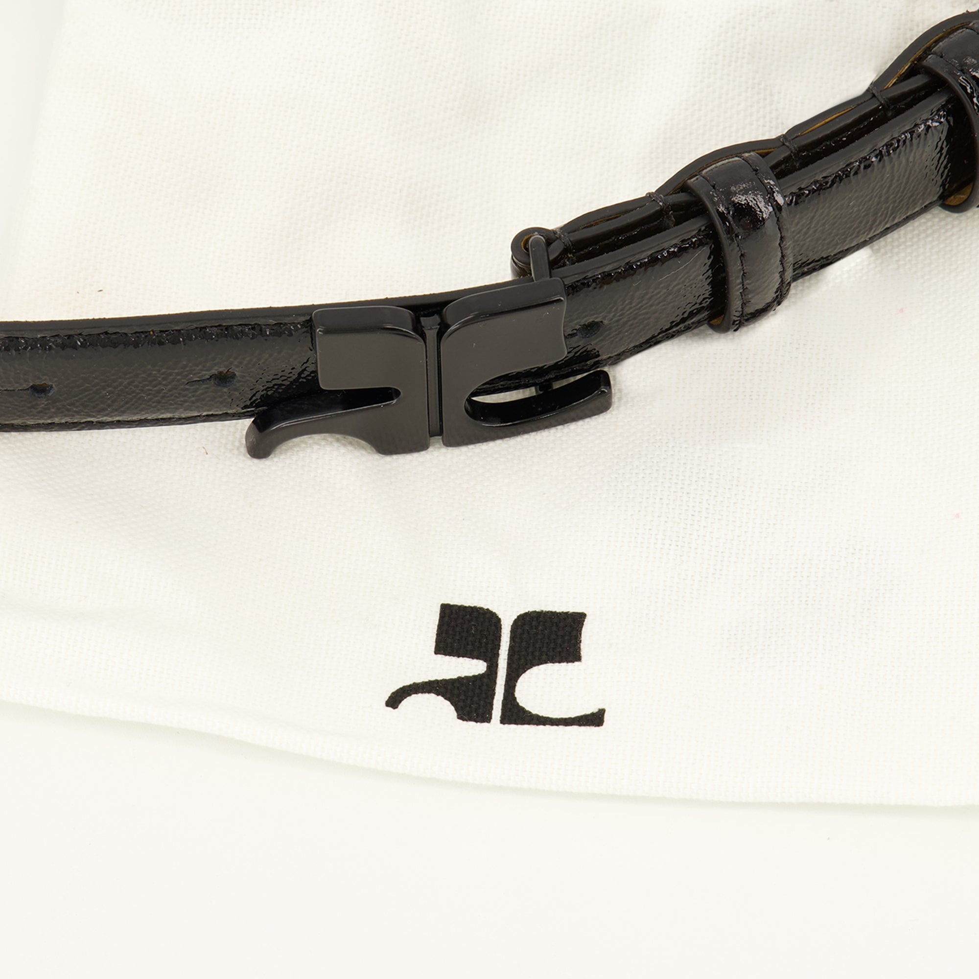 AC Belt in Black Patent Leather