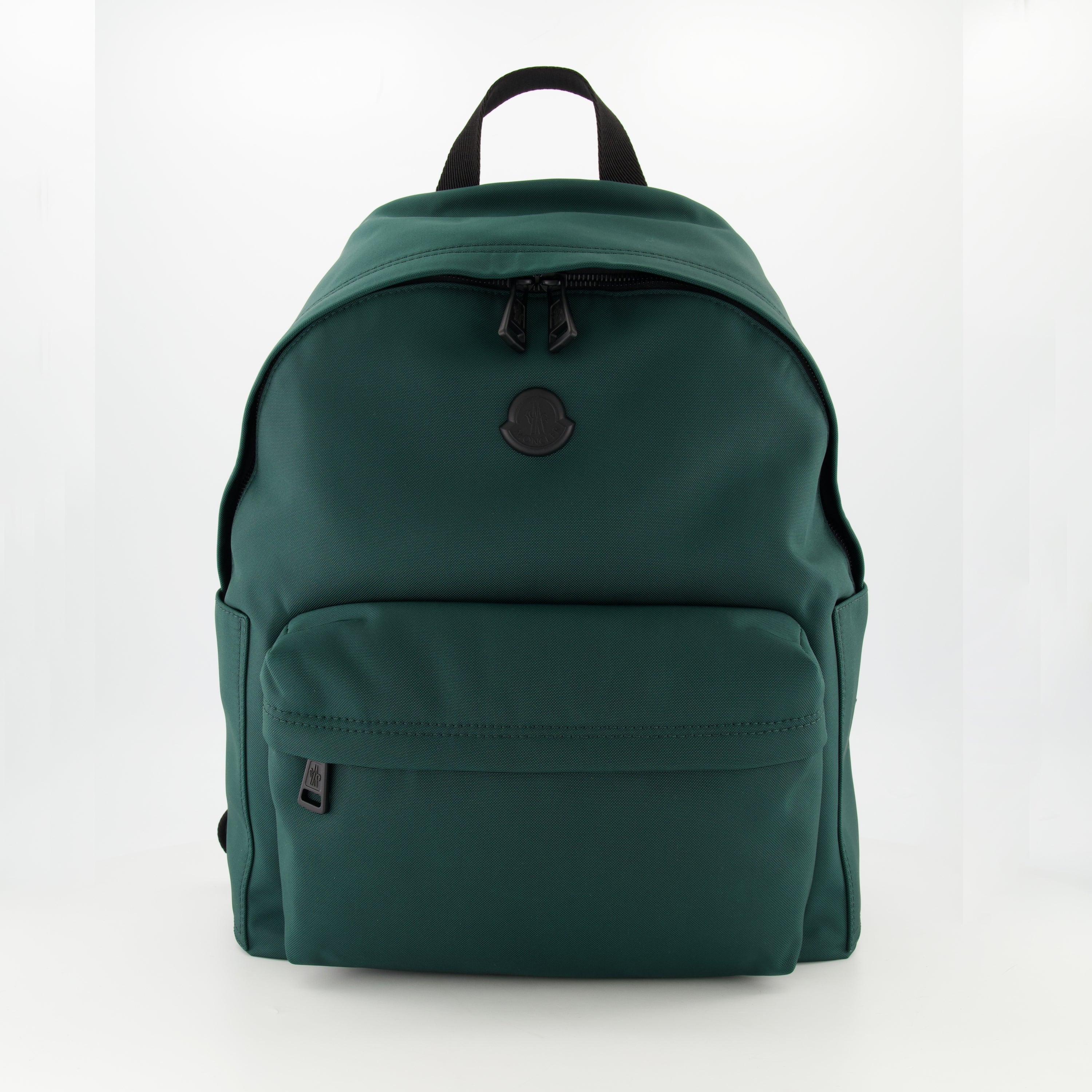 New Pierrick Backpack, Moncler backpack, green nylon backpack, adjustable straps backpack, zippered pockets backpack