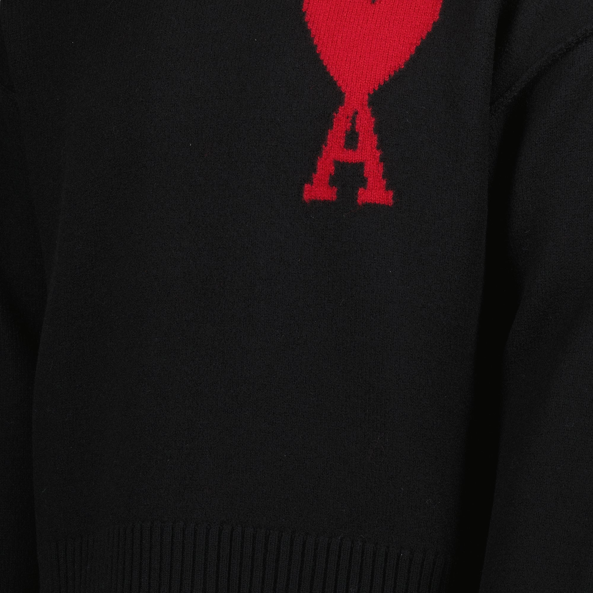 black sweater, Ami de Coeur, knitwear, wool sweater, unisex fashion