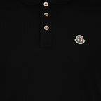 Immagine di polo nero con logo di Moncler per uomo - Stagione Primavera-Estate 2025 - Dettaglio vista 5