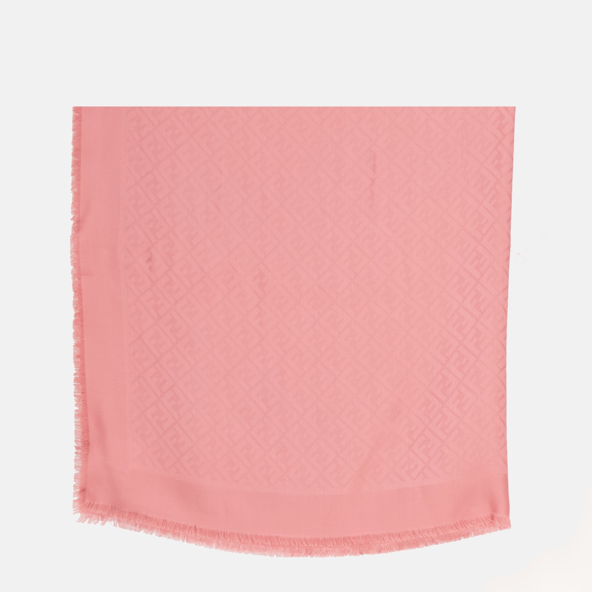 Fendi shawl, pink shawl, silk and wool shawl, FF print shawl, designer accessories