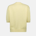 cashmere pullover, short sleeve sweater, yellow pullover, Khaite Davin, Spring-Summer collection